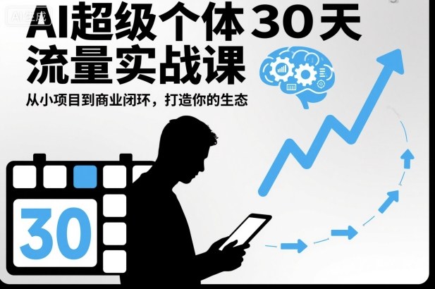 AI超级个体30天流量实战课，从小项目到商业闭环，打造你的生态-紫橙资源网