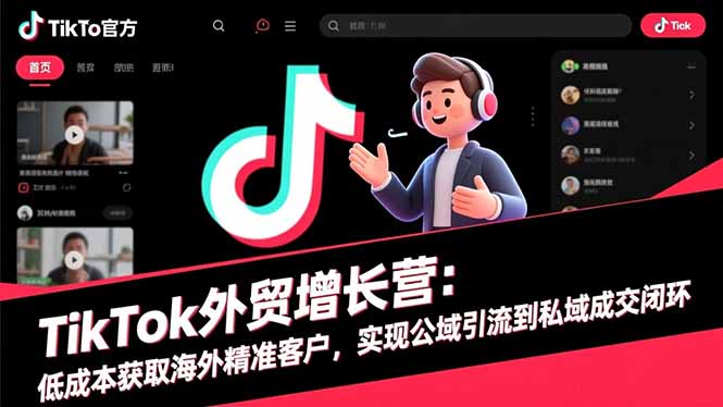 TikTok外贸增长营：低成本获取海外精准客户，实现公域引流到私域成交闭环-紫橙资源网