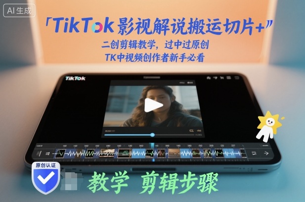 TikTok影视解说搬运切片+二创剪辑教学，过中过原创，TK中视频创作者新手必看-紫橙资源网