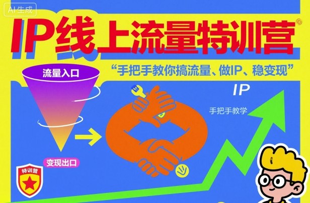 IP线上流量特训营，手把手教你搞流量、做IP、稳变现-紫橙资源网