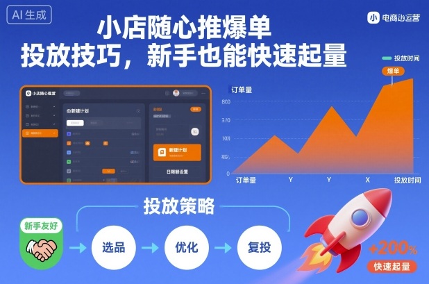 小店随心推爆单投放技巧,新手也能快速起量-紫橙资源网