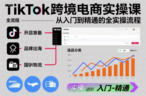 TikTok跨境电商实操课，从入门到精通的全实操流程-紫橙资源网