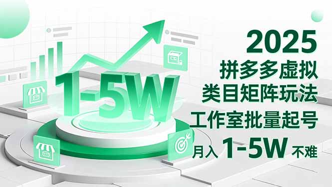 2025 拼多多虚拟类目矩阵玩法，工作室批量起号，月入 1-5W 不难-紫橙资源网