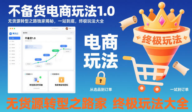 不备货电商玩法1.0，​无货源转型之路独家揭秘，一站到底，终极玩法大全-紫橙资源网