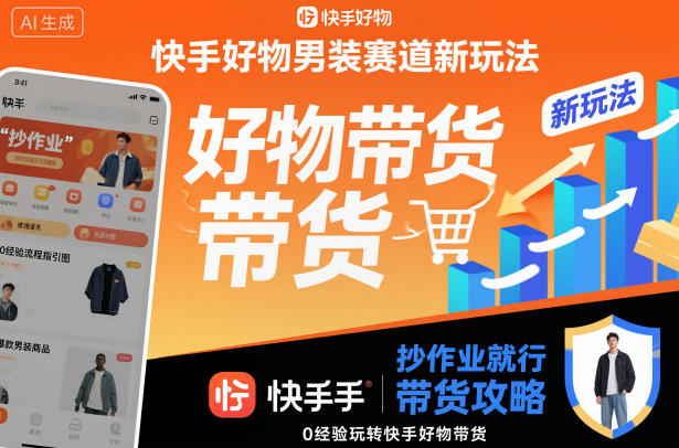 快手好物男装赛道新玩法,抄作业就行,0经验玩转快手好物带货-紫橙资源网