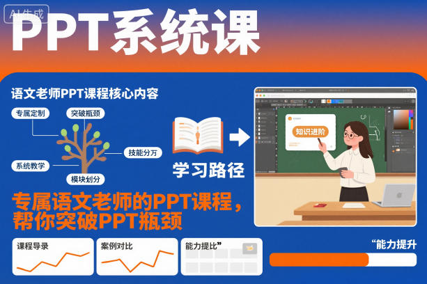 PPT系统课，专属语文老师的PPT课程，帮你突破PPT瓶颈-紫橙资源网