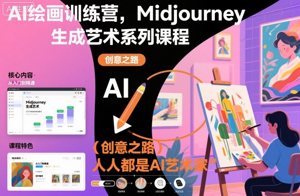 AI绘画训练营，Midjourney生成艺术系列课程，人人都是AI艺术家-紫橙资源网