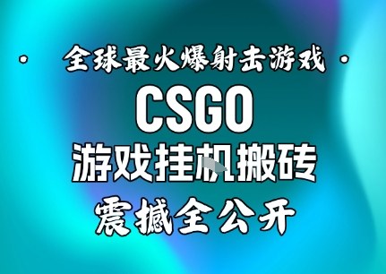 【年底大揭秘】基于全球最火爆的射击CSGO游戏挂G搬砖,日入5张+,震撼公开-紫橙资源网