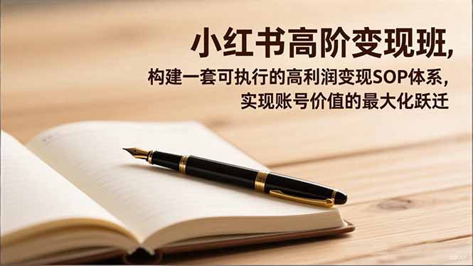 小红书高阶变现班,构建一套可执行的高利润变现SOP体系,实现账号价值的最大化跃迁-紫橙资源网