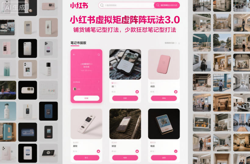 小红书虚拟矩阵玩法3.0，铺货铺笔记型打法，少款狂怼笔记型打法-紫橙资源网