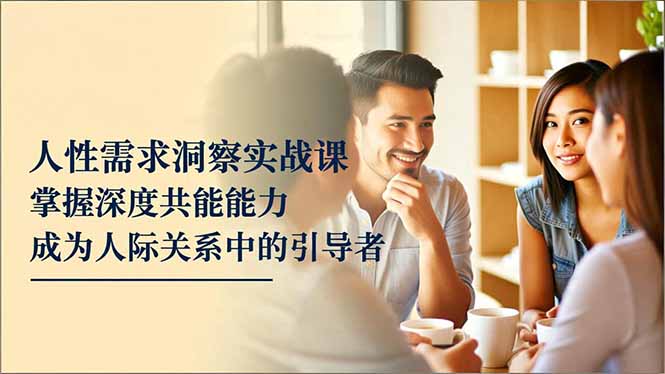 人性需求洞察实战课，掌握深度共感能力，成为人际关系中的引导者-紫橙资源网
