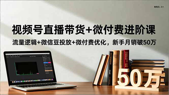 视频号直播带货+微付费进阶课：流量逻辑+微信豆投放+微付费优化，新手月销破50万 - 中创网