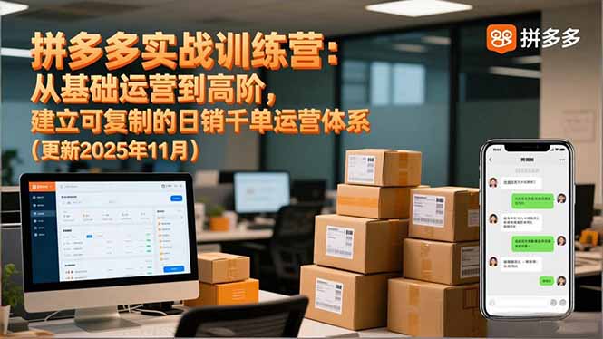 拼多多实战训练营：从基础运营到高阶，建立可复制的日销千单运营体系（更新11月）-紫橙资源网