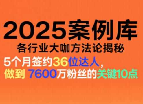 2025案例库，收录各行业大咖的方法论，各行业大咖方法论揭秘-紫橙资源网