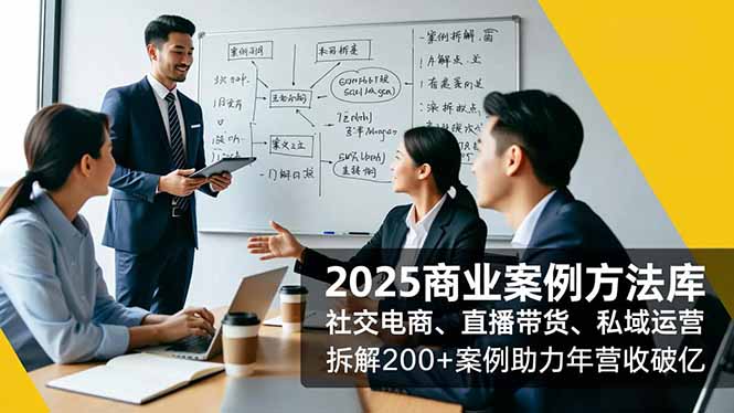 2025商业案例方法库，社交电商、直播带货、私域运营，拆解200+案例助力年营收破亿-紫橙资源网