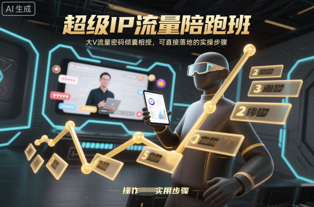 超级IP流量陪跑班，大V流量密码倾囊相授，可直接落地的实操步骤-紫橙资源网