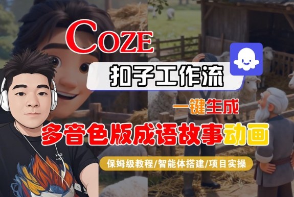Coze扣子智能体工作流一键生成“多音色版成语故事“动画,全流程保姆级教学-紫橙资源网
