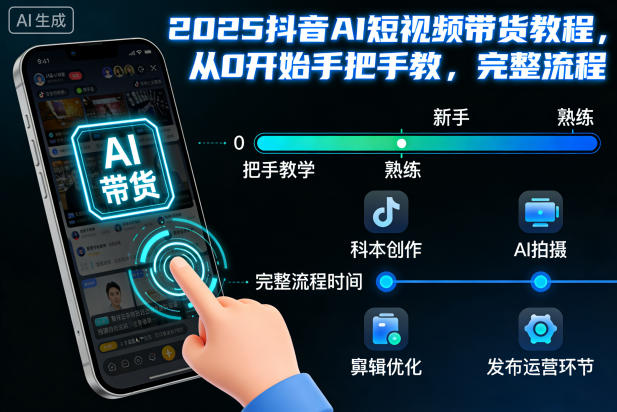 2025抖音AI短视频带货教程,从0开始手把手教,完整流程-紫橙资源网