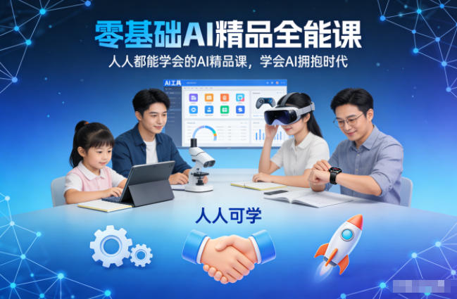 零基础AI精品全能课,人人都能学会的AI精品课,学会AI拥抱时代-紫橙资源网