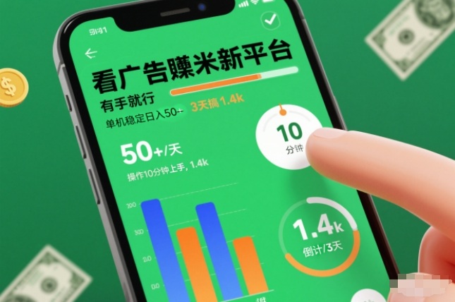 看广告賺米新平台,有手就行,单机稳定日入50+,操作10分钟上手,3天搞了1.4k-紫橙资源网