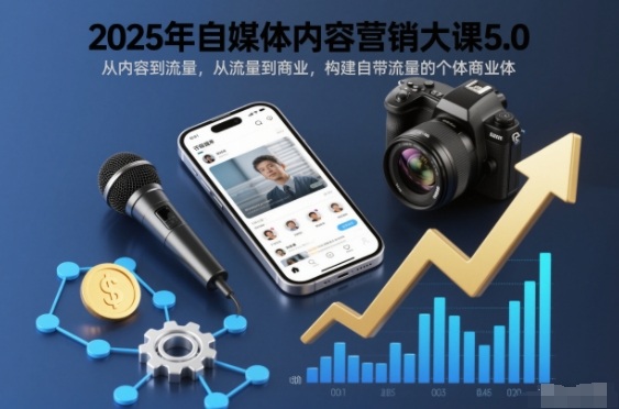 2025年自媒体内容营销大课5.0,从内容到流量,从流量到商业,构建自带流量的个体商业体-紫橙资源网