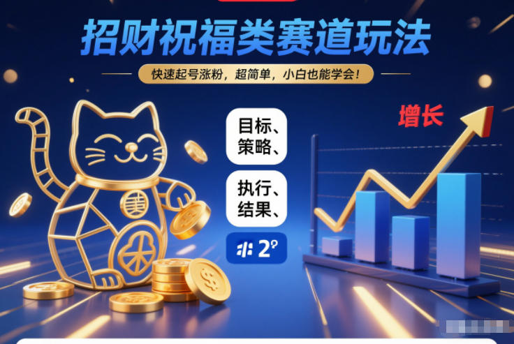 招财祝福类赛道玩法,快速起号涨粉,超简单,小白也能学会!-紫橙资源网