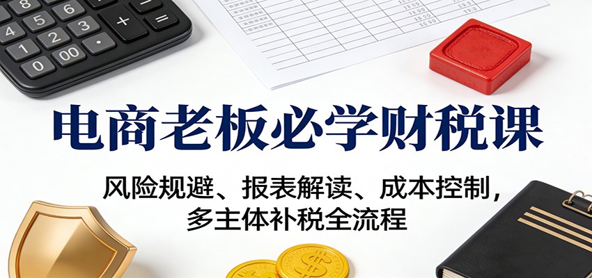 电商老板必学财税课：风险规避、报表解读、成本控制，多主体补税全流程-紫橙资源网