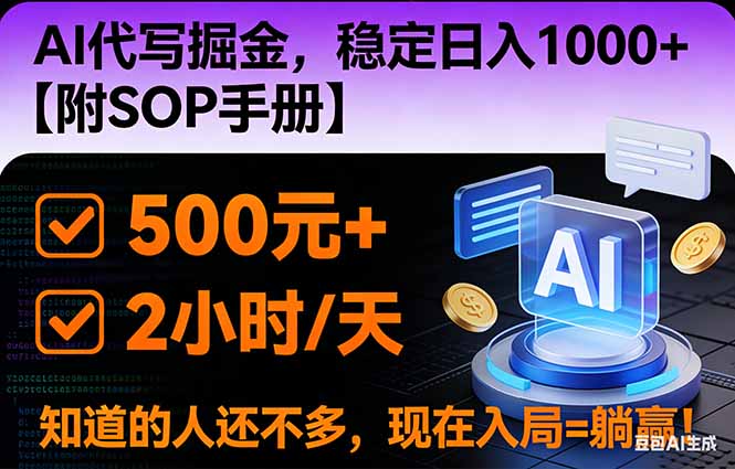 2026风口项目,AI代写掘金,稳定日入1000+,掌握核心技能【附SOP手册】-紫橙资源网