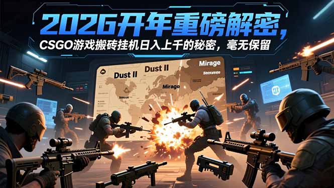 2026开年重磅解密,CSGO游戏搬砖挂机日入上千的秘密,毫无保留-紫橙资源网