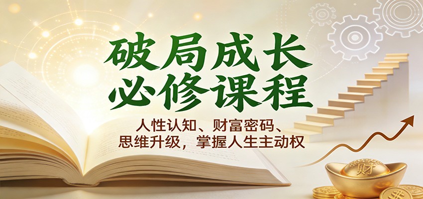 破局成长必修课2.0：人性认知、财富密码、思维升级，掌握人生主动权-紫橙资源网
