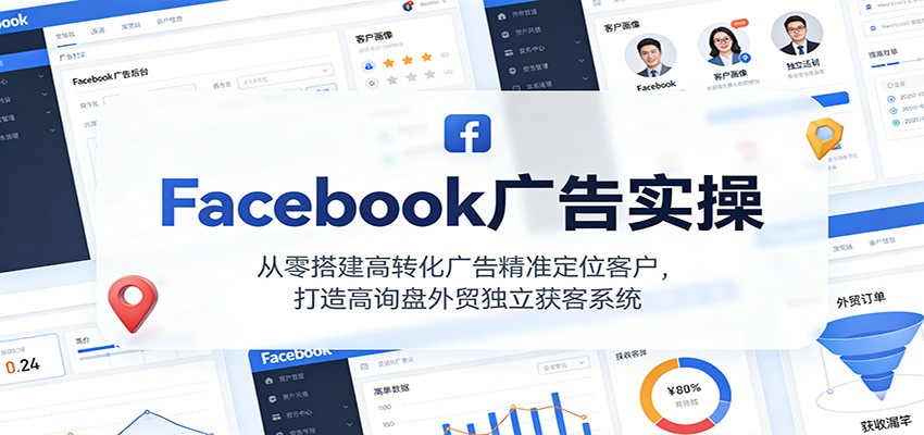 Facebook广告实操，从零搭建高转化广告精准定位客户，打造高询盘外贸独立获客系统-紫橙资源网