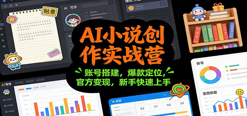 AI小说创作实战营:账号搭建,爆款定位,官方变现,新手快速上手-紫橙资源网