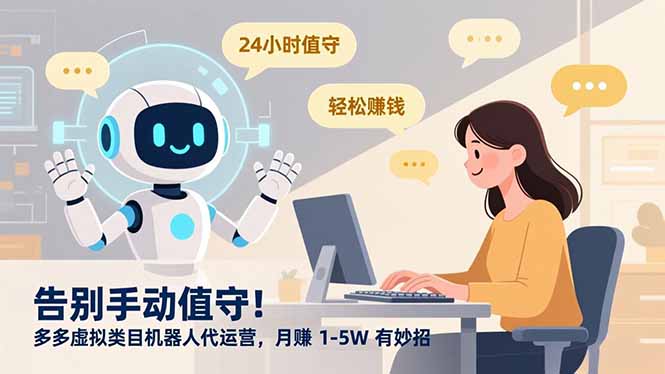 告别手动值守！多多虚拟类目机器人代运营，月赚 1-5W 有妙招-紫橙资源网