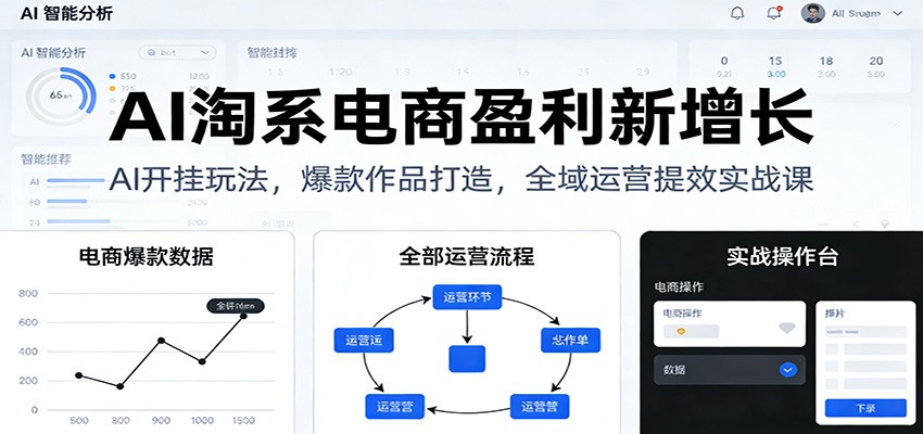 AI淘系电商盈利新增长,AI开挂玩法,爆款作品打造,全域运营提效实战课-紫橙资源网