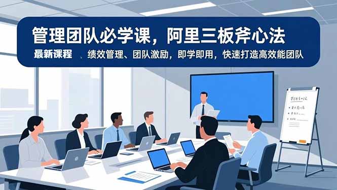 管理团队必学课，阿里三板斧心法、绩效管理、团队激励，即学即用，快速打造高效能团队-紫橙资源网