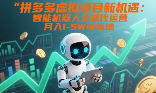 拼多多虚拟项目新机遇：智能机器人全程代运营，月入1-5W可落地-紫橙资源网