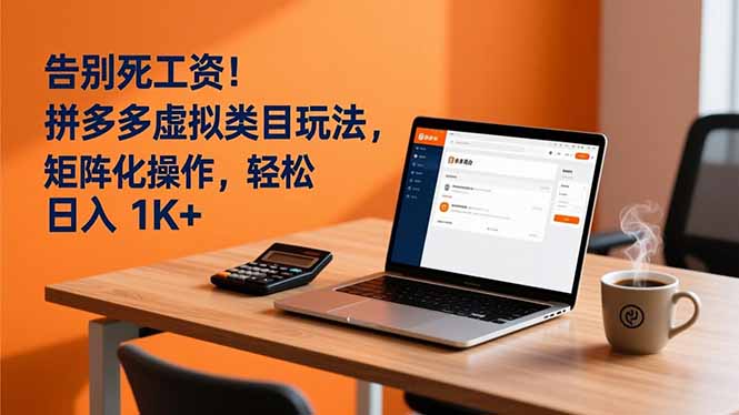 告别死工资!拼多多虚拟类目玩法,矩阵化操作,轻松日入 1K+-紫橙资源网