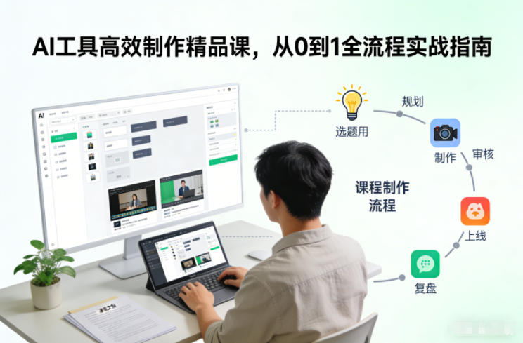 AI工具高效制作精品课,从0到1全流程实战指南-紫橙资源网