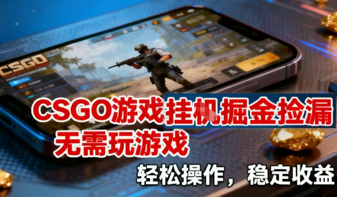 CSGO游戏挂G掘金捡漏,不需要玩游戏,操作简单,收益稳定-紫橙资源网