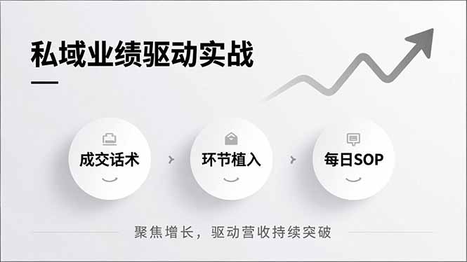 私域业绩驱动实战，成交话术、环节植入、每日SOP，聚焦增长，驱动营收持续突破-紫橙资源网