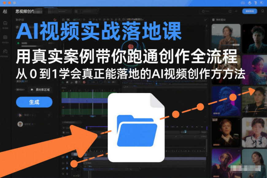 AI视频实战落地课,用真实案例带你跑通创作全流程,从0到1学会真正能落地的AI视频创作方法-紫橙资源网