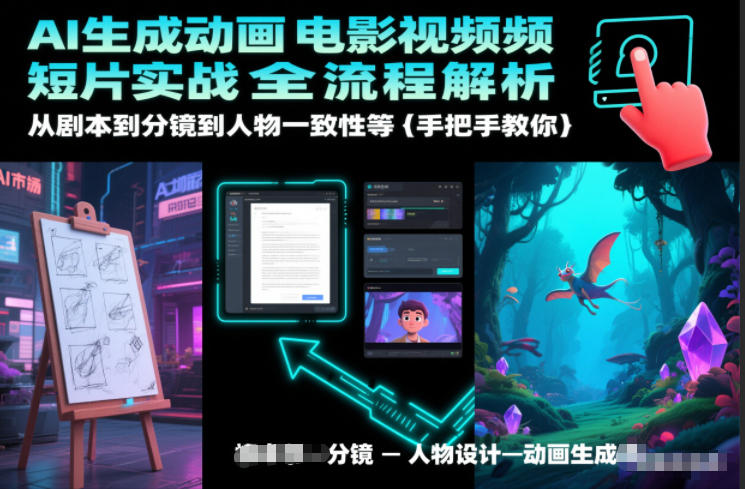 AI生成动画电影视频短片实战全流程解析，从剧本到分镜到人物一致性等手把手教你-紫橙资源网