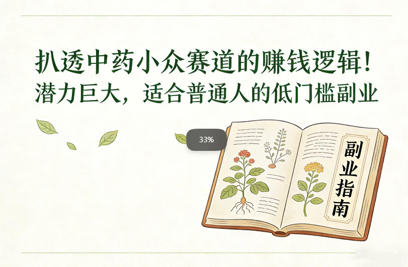 扒透中药小众赛道的賺米逻辑,潜力巨大,适合普通人的低门槛副业-紫橙资源网