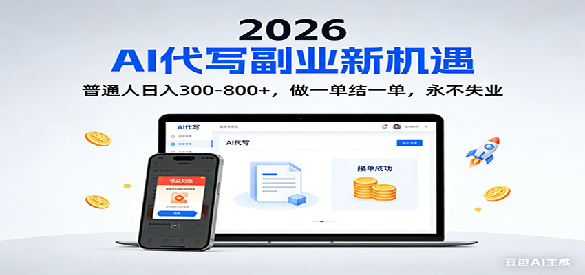 2026 副业首选!AI 代写日入 300-800,普通人0门槛,做一单结一单!-紫橙资源网