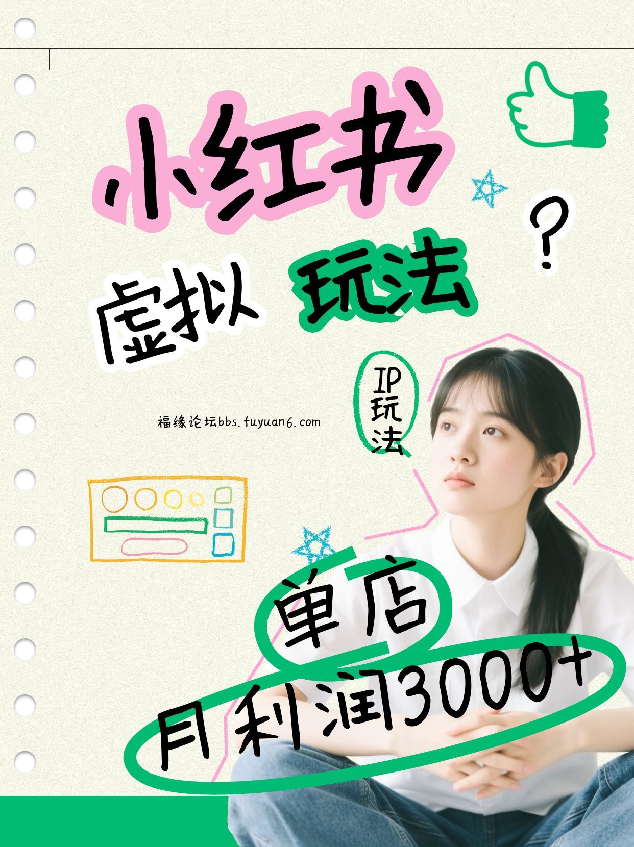 小红书虚拟玩法,单店月利润3000+,IP打法+原创商品-紫橙资源网