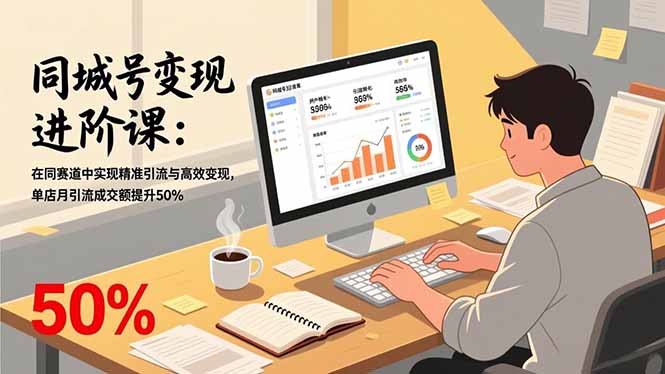 同城号变现进阶课:在同城赛道中实现精准引流与高效变现,单店月引流成交额提升50%-紫橙资源网