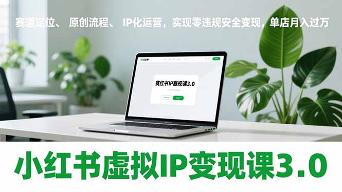 小红书虚拟IP变现课3.0,赛道定位、原创流程、IP化运营,实现零违规安全变现,单店月入过万-紫橙资源网