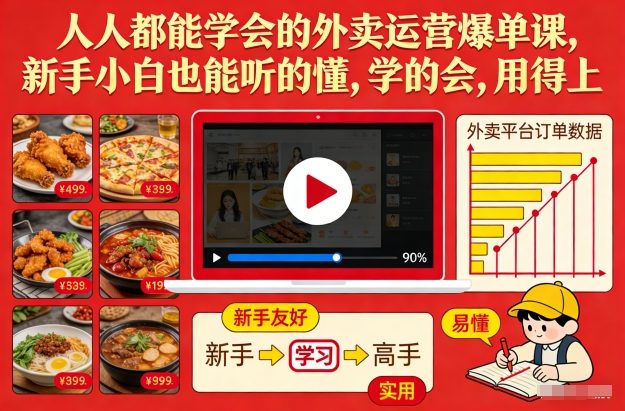 人人都能学会的外卖运营爆单课,新手小白也能听的懂,学的会,用得上-紫橙资源网