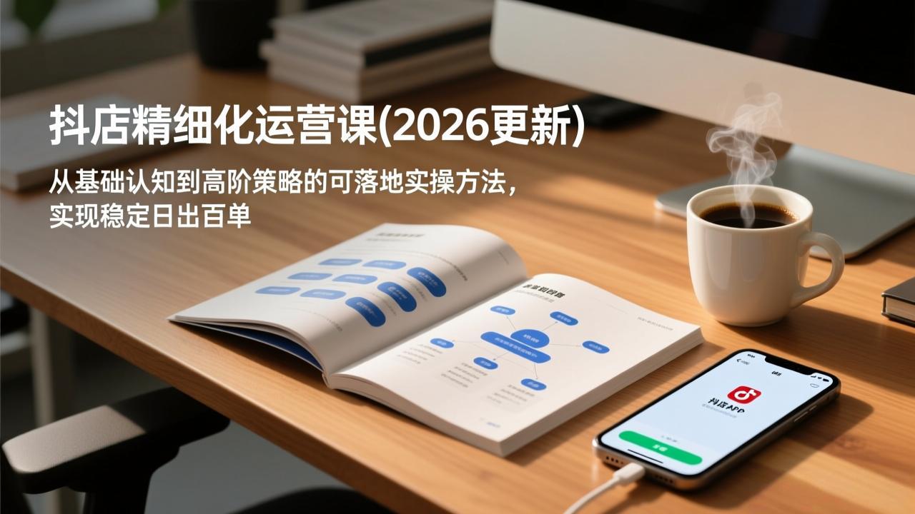 抖店精细化运营课(2026更新)，从基础认知到高阶策略的可落地实操方法，实现稳定日出百单-紫橙资源网