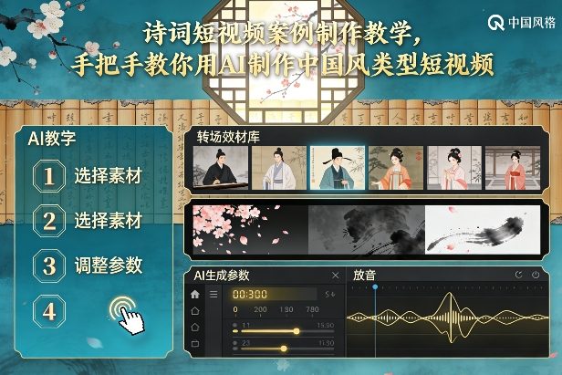 古诗词短视频案例制作教学,手把手教你用AI制作中国风类型短视频-紫橙资源网